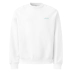 Palms white Christian sweatshirt for women with a sage Tree of Life back graphic