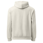 Child of God garment-dyed cream hoodie with a vintage varsity mark in burgundy