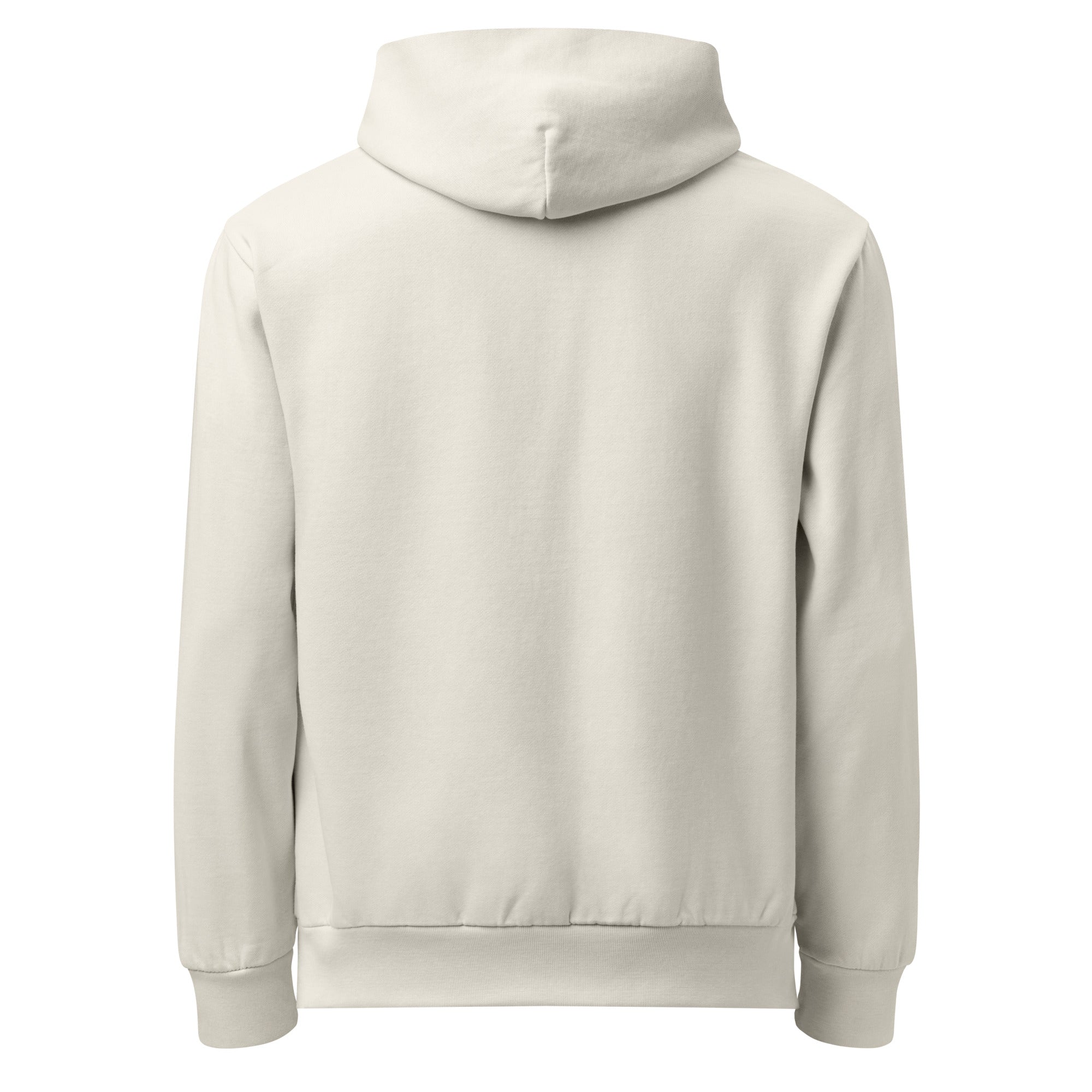Child of God garment-dyed cream hoodie with a vintage varsity mark in burgundy