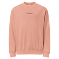 Curious Workmanship pigment-dyed heavyweight Christian crewneck with minimalist chest inscription